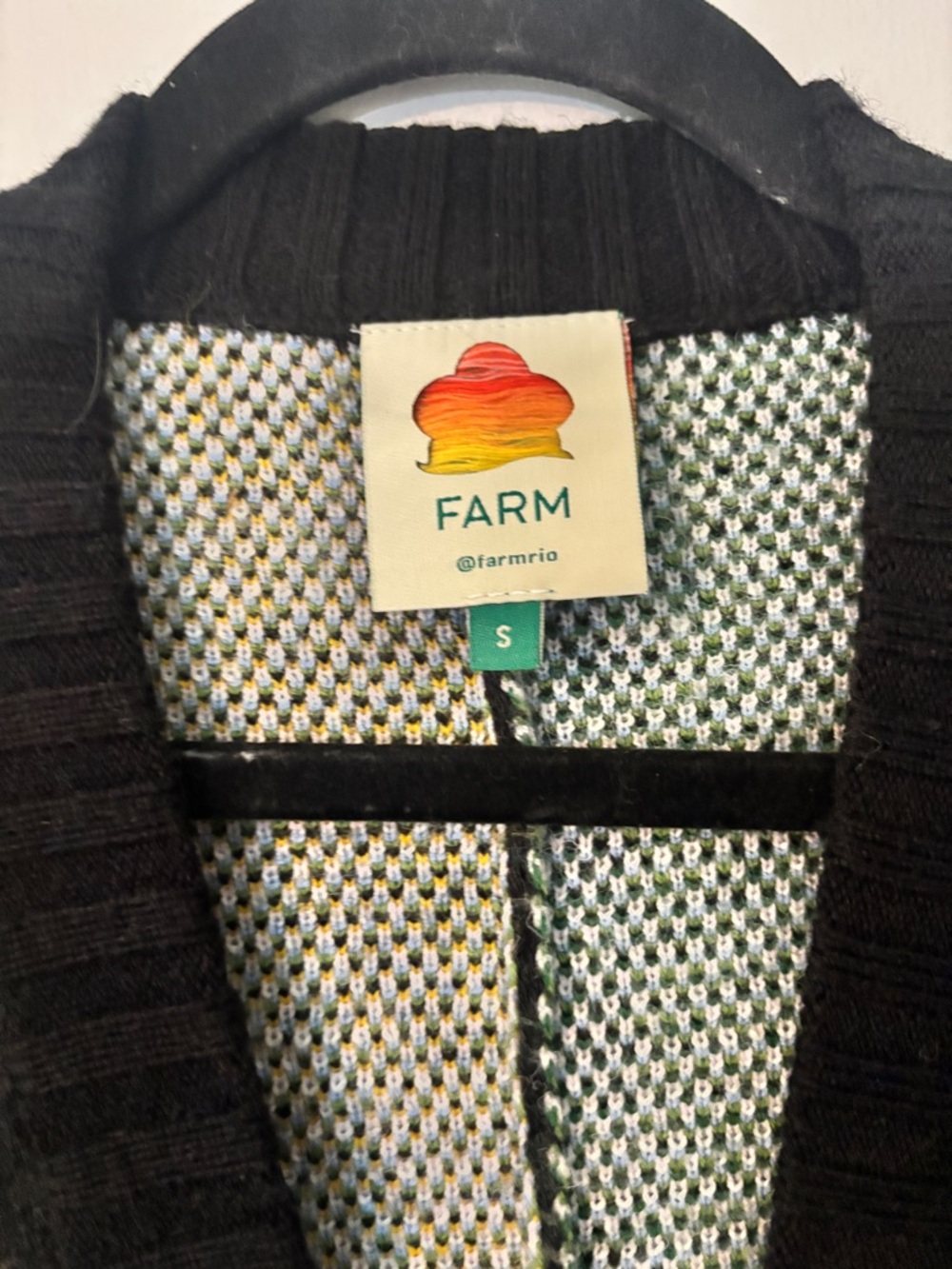 Farm Rio Floral Knit Belted Cardigan, Size S - Picture 2 of 4